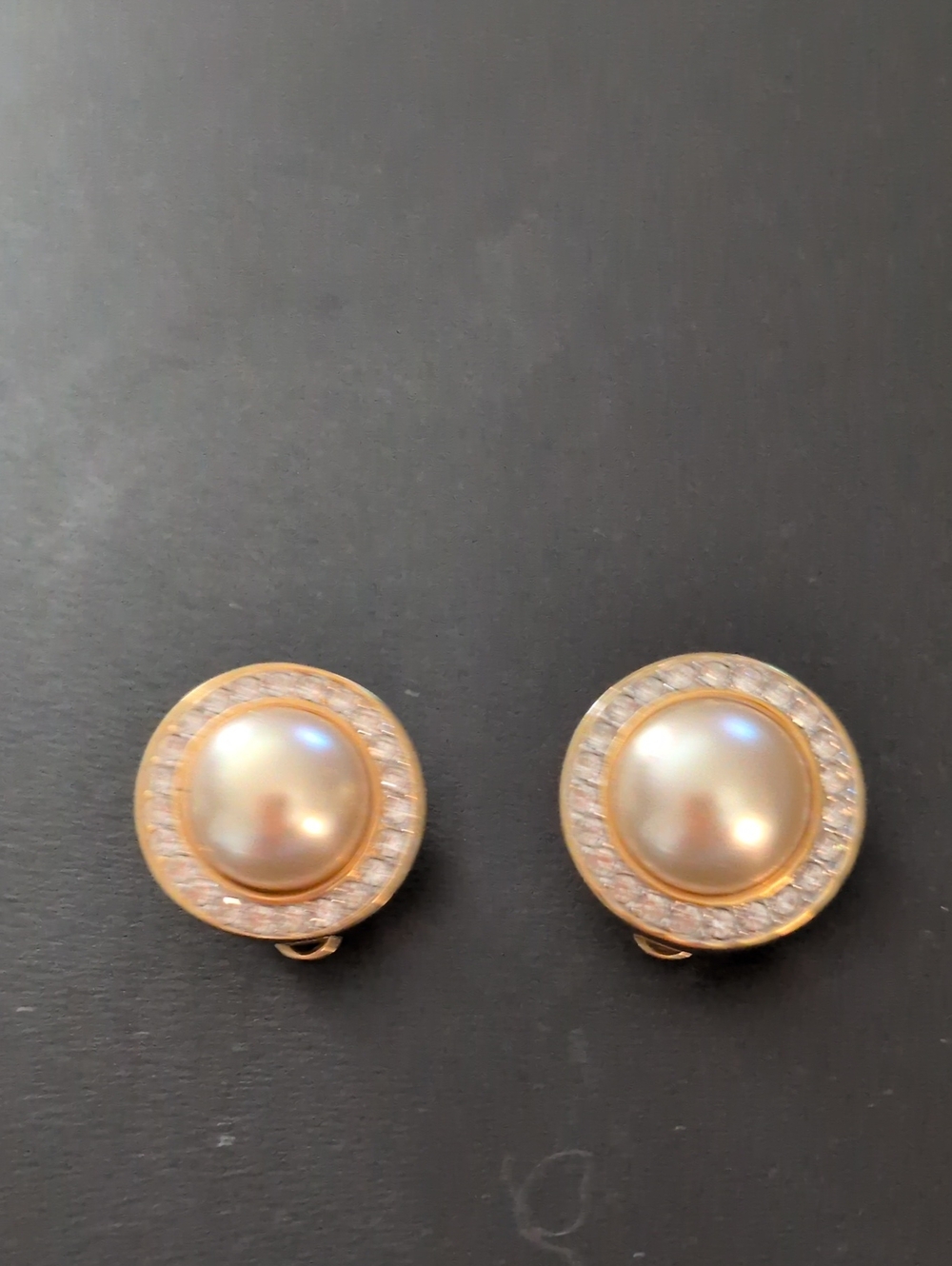 S.A.L. Gold Pearl Halo Clip-On Earrings - Classic Pearl Accent